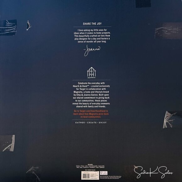 Hearth & Hand Magnolia Wood Toy Doll Townhouse with‎ Furniture -13pc Set - Picture 9 of 9